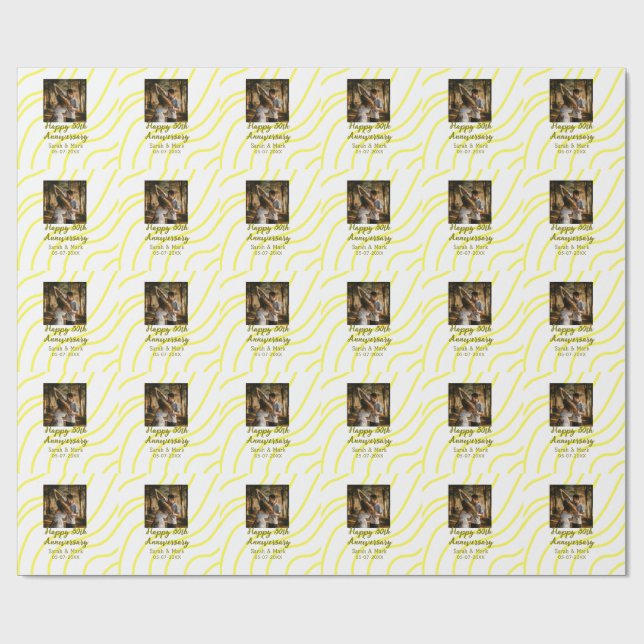 Yellow golden photo 30th wedding anniversary name  presentpapper (Platt)