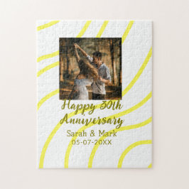 Yellow golden photo 30th wedding anniversary name  pussel