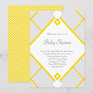 Yellow & Gray Baby Shower Co- Ed Gender Neutral Inbjudningar