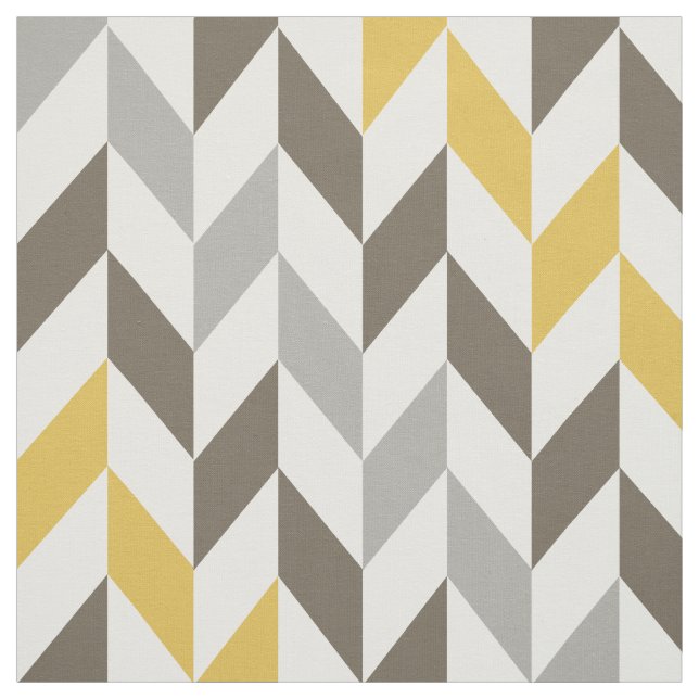 Yellow & Gray Chevron Pattern Tyg (Provkarta)