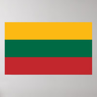 Yellow Green and Red Flag of Lithuania