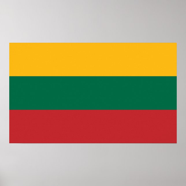 Yellow Green and Red Flag of Lithuania Poster (Framsidan)