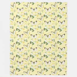 Yellow Green Butterflies Birthday Fleecefilt