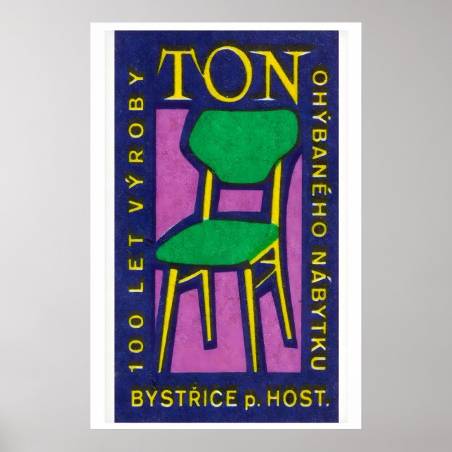 Yellow Green Chair - Matchbox Print - Czech Wall Poster (Framsidan)