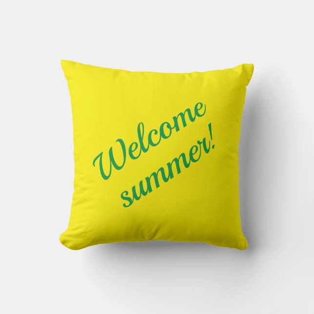 Yellow & green, Welcome summer!  Throw Pillow Kudde (Framsida)