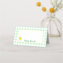 Yellow Happy Spring Chick Green Check