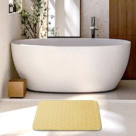 Yellow Hearts Pattern Bath Mat Badrumsmatta
