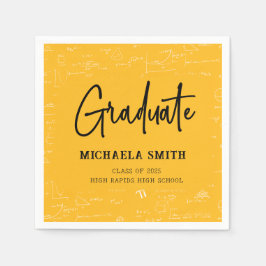 Yellow High School Math Graduate Party Pappersservett