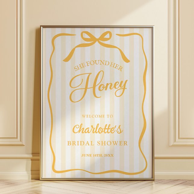 Yellow Honey Bridal Shower Welcome Sign Poster (Skapare uppladdad)