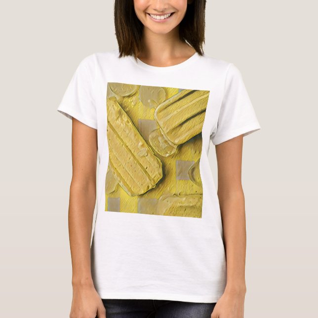 Yellow ice cream cone popsicle t shirt (Framsida)