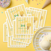Yellow Ice Cream Sprinkle Summer Birthday Party