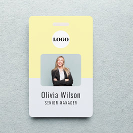 Yellow ID Card | Business Logo Employee Photo