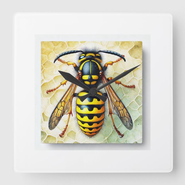 Yellow Jacket 210724IREF228 - Watercolor Fyrkantig Klocka (Framsida)