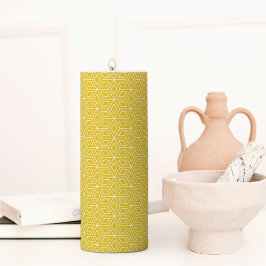 Yellow Japanese Pattern Pillar Candle