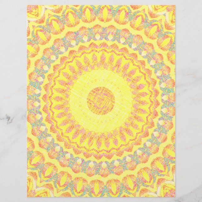 Yellow Kaleidoscope Bulk Scrapbook Paper Pages Reklamblad (Framsidan)