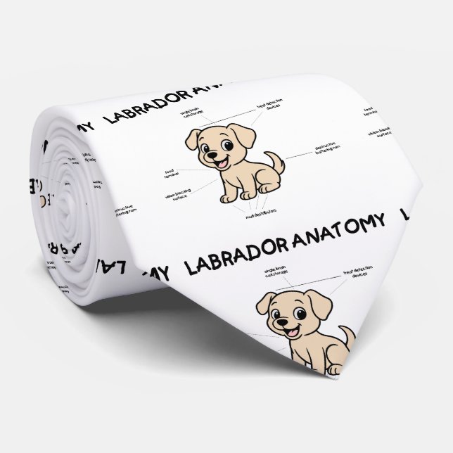 Yellow Lab Funny Cartoon Anatomy Slips (Rullad)