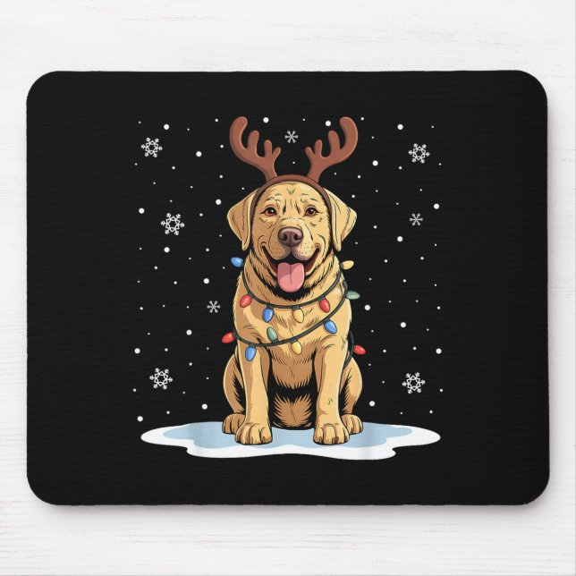 Yellow Lab Labrador Christmas Reindeer Dog Lover X Musmatta (Framsidan)