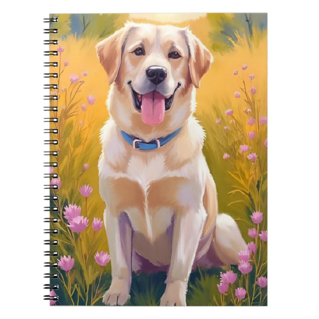 Yellow Lab Labrador Retriever Dog Painting Anteckningsbok (Framsidan)
