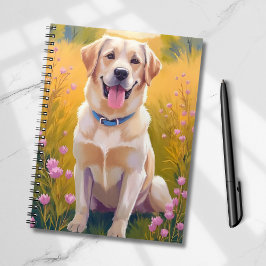 Yellow Lab Labrador Retriever Dog Painting Anteckningsbok