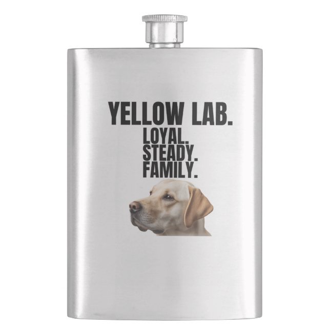 Yellow Lab Loyalty Stainless Steel Flask Fickplunta (Framsidan)