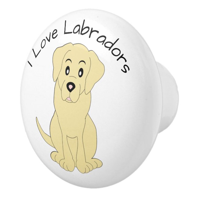Yellow Labrador Dog Design Knopp (Höger)