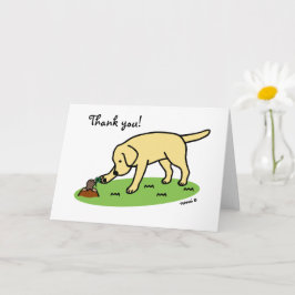 Yellow Labrador Friendly Thank You Card Kort