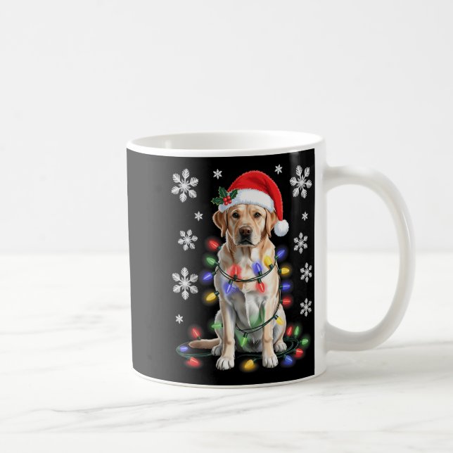Yellow Labrador Retriever Christmas Tree Light Paj Kaffemugg (Höger)