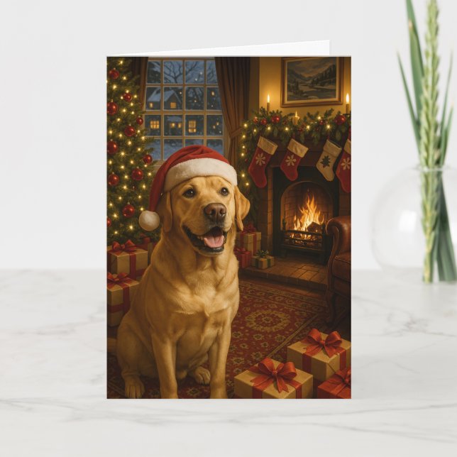 Yellow Labrador Retriever Holiday  Kort (Framsida)