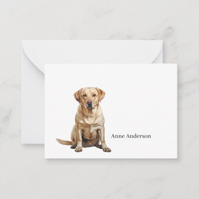 Yellow Labrador Retriever Note Card Anteckningskort (Framsida)
