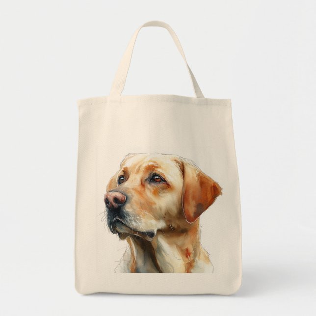 Yellow labrador retriever watercolor tygkasse (Framsidan)