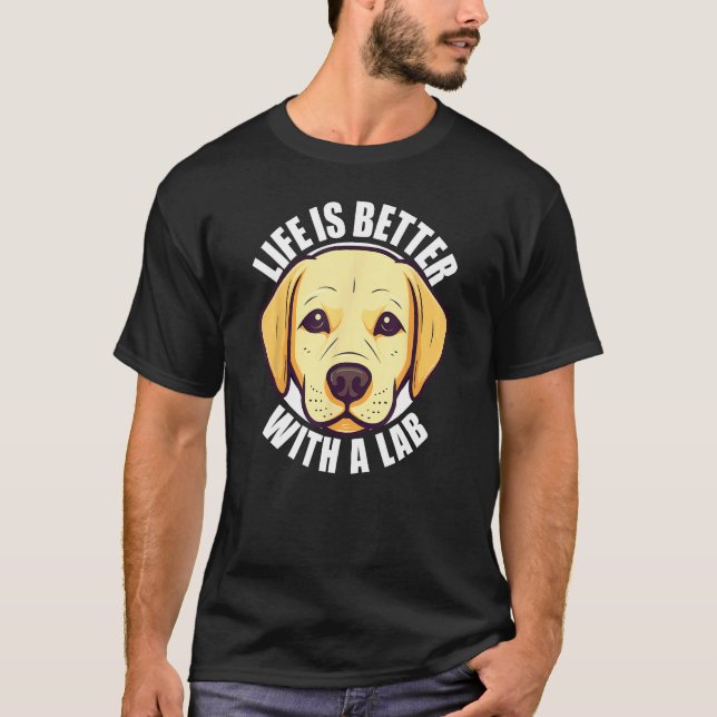 Yellow Labrador   With a Lab Dog Cute T Shirt (Framsida)