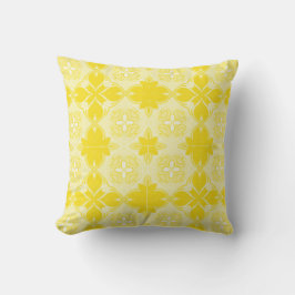 Yellow Lemon Ornamental, Decorative, Pattern Kudde