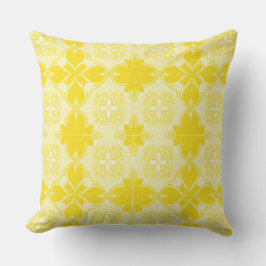 Yellow Lemon Ornamental, Decorative, Pattern Kudde