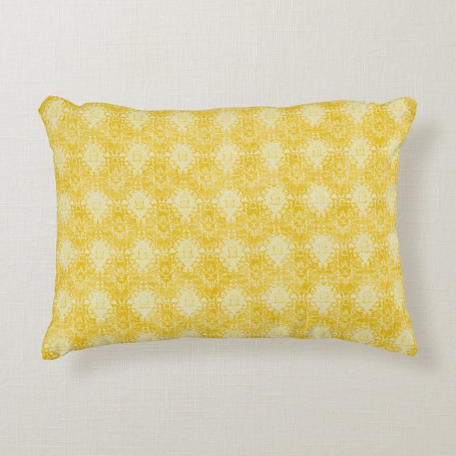 Yellow Lemon Pattern, Modern, Trendy Prydnadskudde (Framsidan)