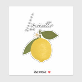 Yellow Lemon with Green Leaves | Fresh Citrus  Klistermärken