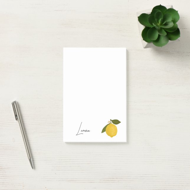 Yellow Lemon with Green Leaves | Fresh Citrus  Post-it Block (Kontor)