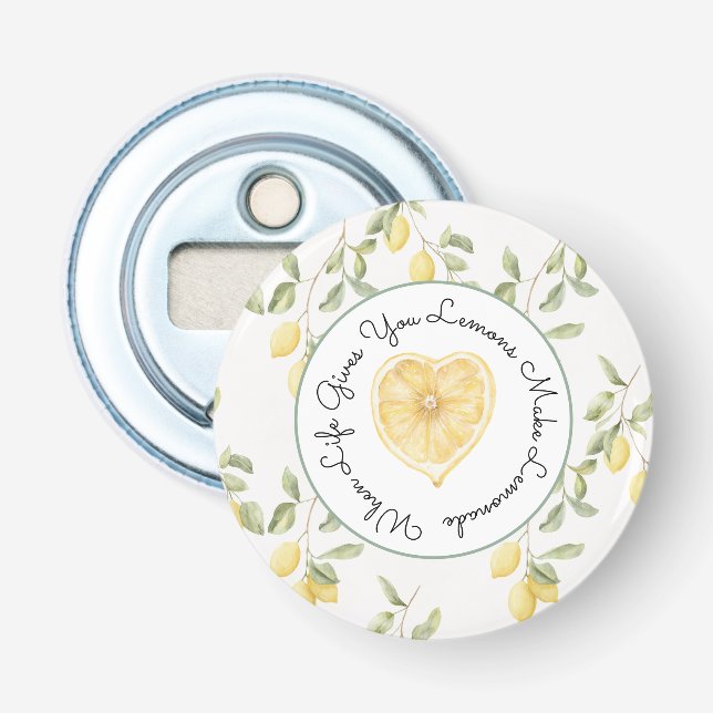 Yellow Lemons Fruit Lemonade Flasköppnare (Framsidan)