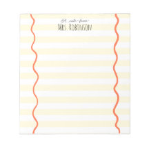 Yellow Line Personalized Teacher Notepad