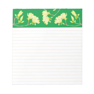 Yellow Magnolias on a Medium Sized Notepad Anteckningsblock