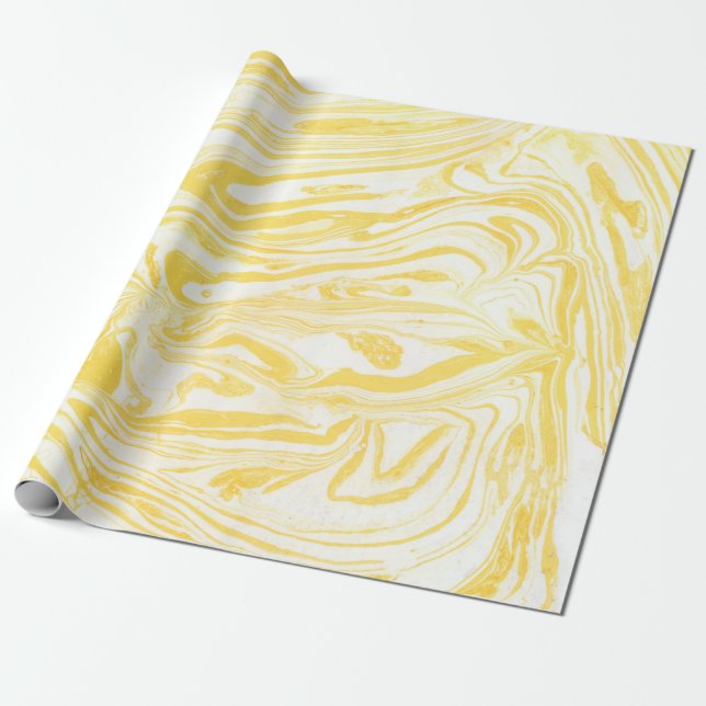 Yellow marble texture. Hand drawn Presentpapper (Utrullad)