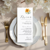 Yellow Marigold Elegant Floral Fall Wedding