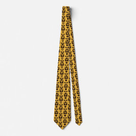 Yellow Men’s Tie with Abstract Geometric Flowers Slips