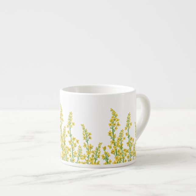 Yellow Modern Citrine Floral Blooms  Espressomugg (Framsida höger)