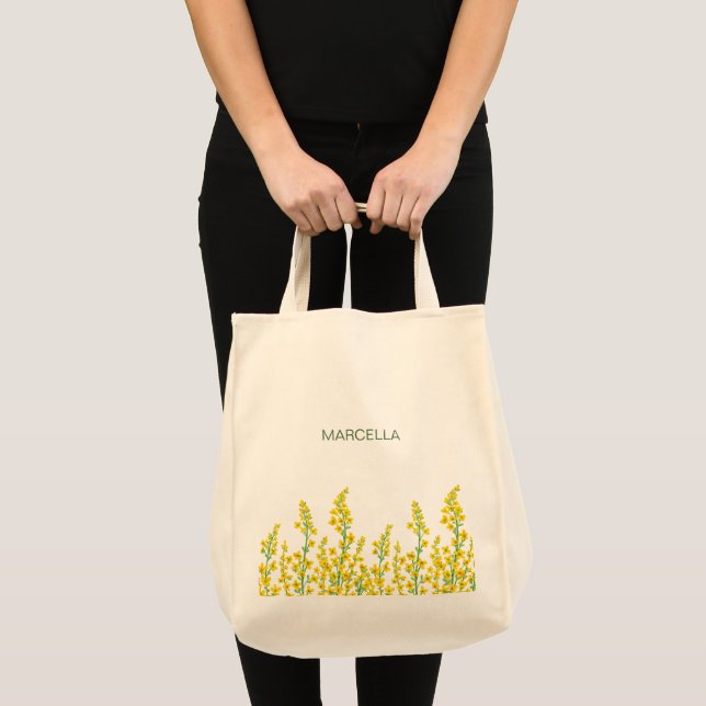 Yellow Modern Citrine Floral Blooms  Tygkasse (Framsida (produkt))