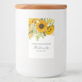 Yellow Modern Sunflowers Bouquet Wedding  Mat Etikett