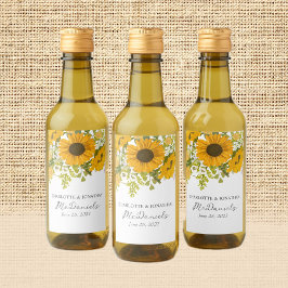 Yellow Modern Sunflowers Bouquet Wedding  Vinetikett