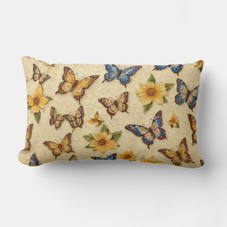 Yellow Mosaic Butterflies And Flowers Lumbarkudde