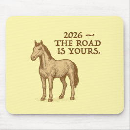 Yellow Mouse Pad with motivational text and horse Musmatta