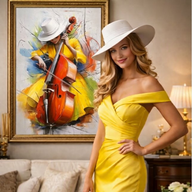 “Yellow Muse Melody” Canvastryck (Beautiful canvases featuring 'The Yellow Muse of Melody')