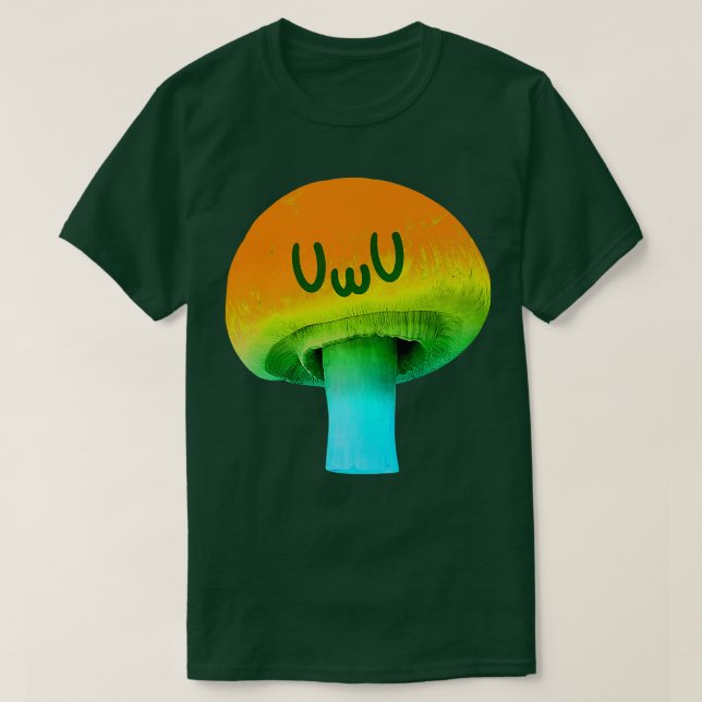Yellow Mushroom  Anime UWU Face  Trippy Psychedeli T Shirt (Design framsida)